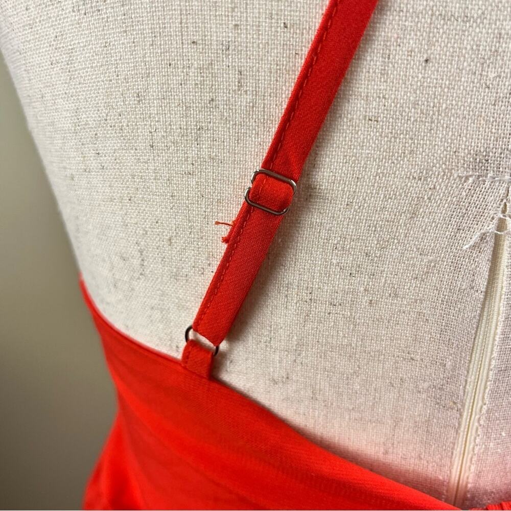 Ecowish Red Backless Dress Backless Ruffles Lace Bow Boho Women's Size Small - Picture 6 of 9